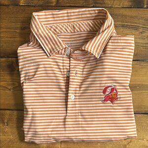 Vineyard Vines Tampa Bay Buccaneers Orange Striped Polo Shirt